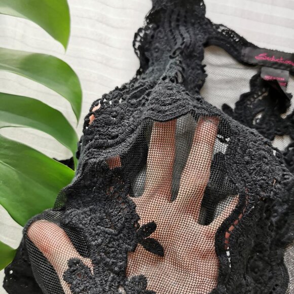 Seductions Sheer Black Vest β Size M - Picture 3 of 4